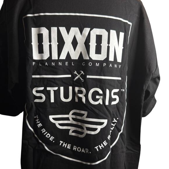 Dixxon Sturgis The Ride The Roar The Rally Tee, Black, Size 2XL, NWOT - Picture 3 of 4